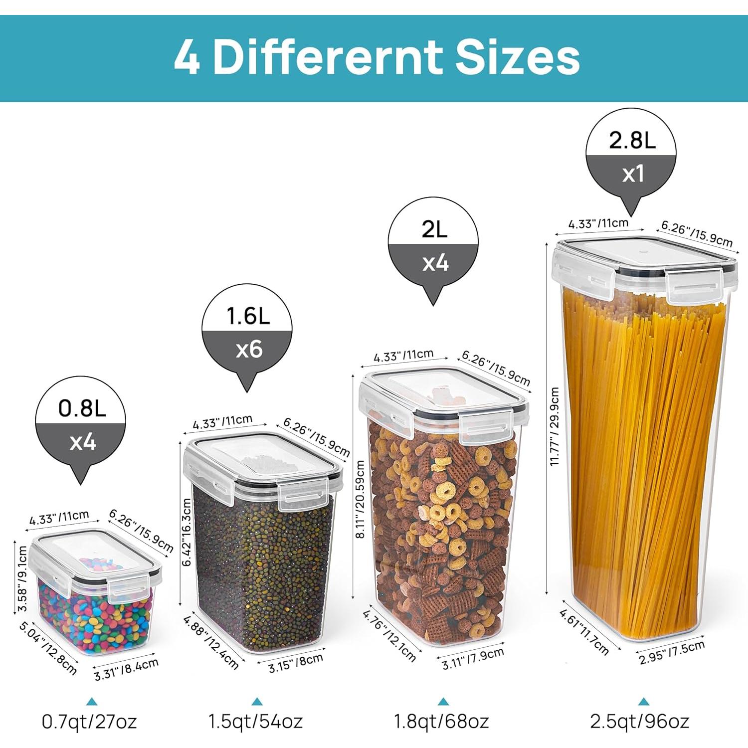 Juego de 15 Contenedores Herméticos Vtopmart 2.8L Plástico BPA