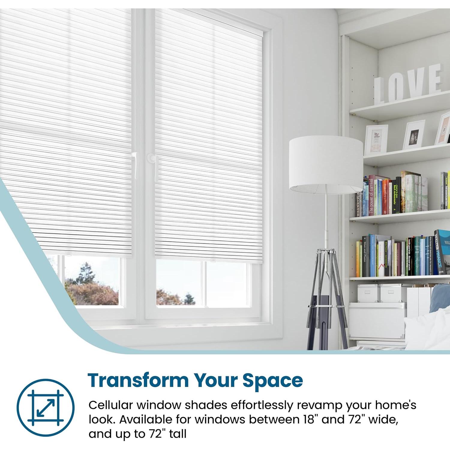 Sombra Celular BlindsAvenue 34x48 Sin Cordón Filtrado Luz