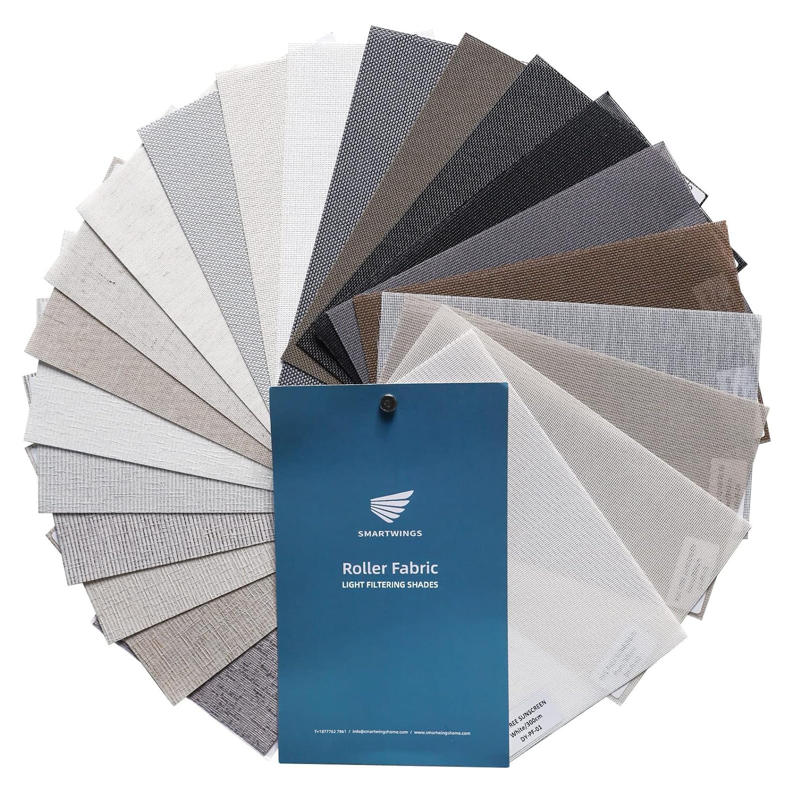 Muestra Tela Cortina Enrollable Motorizada SmartWings 22x8 cm