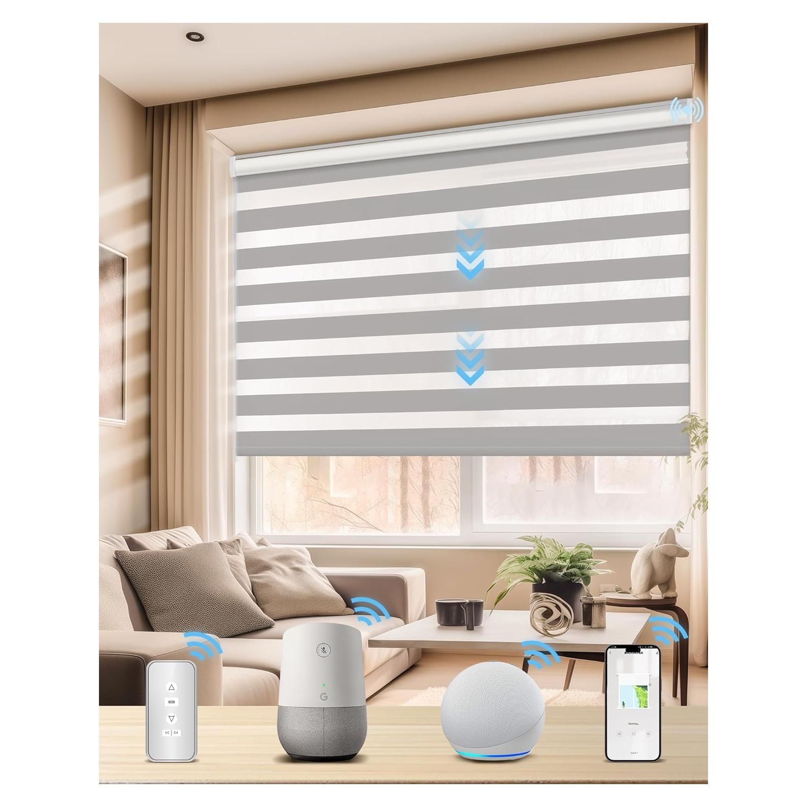 Persianas Zebra Motorizadas JaeJaes 56x183 cm Gris