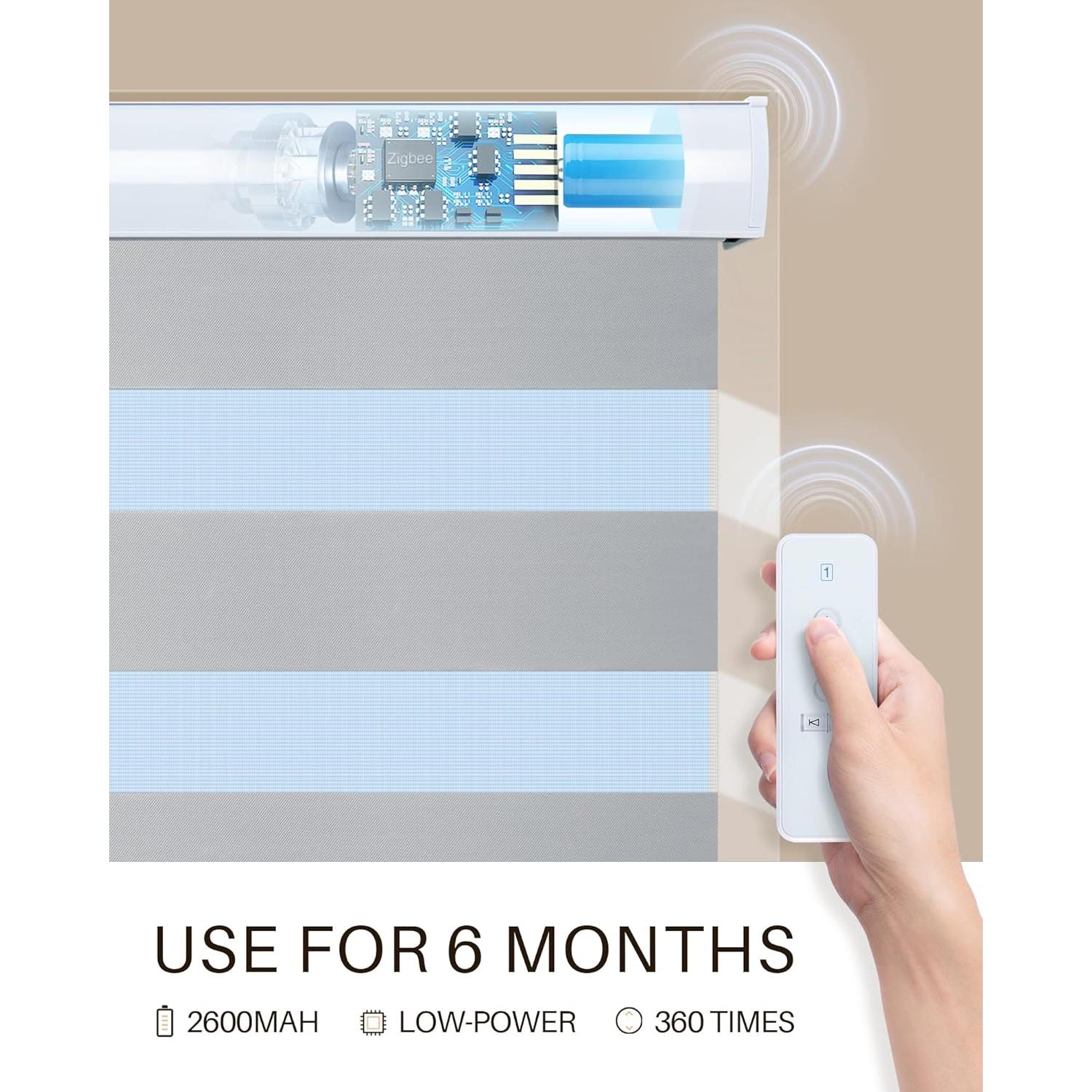 Persianas Zebra Motorizadas JaeJaes 56x183 cm Gris