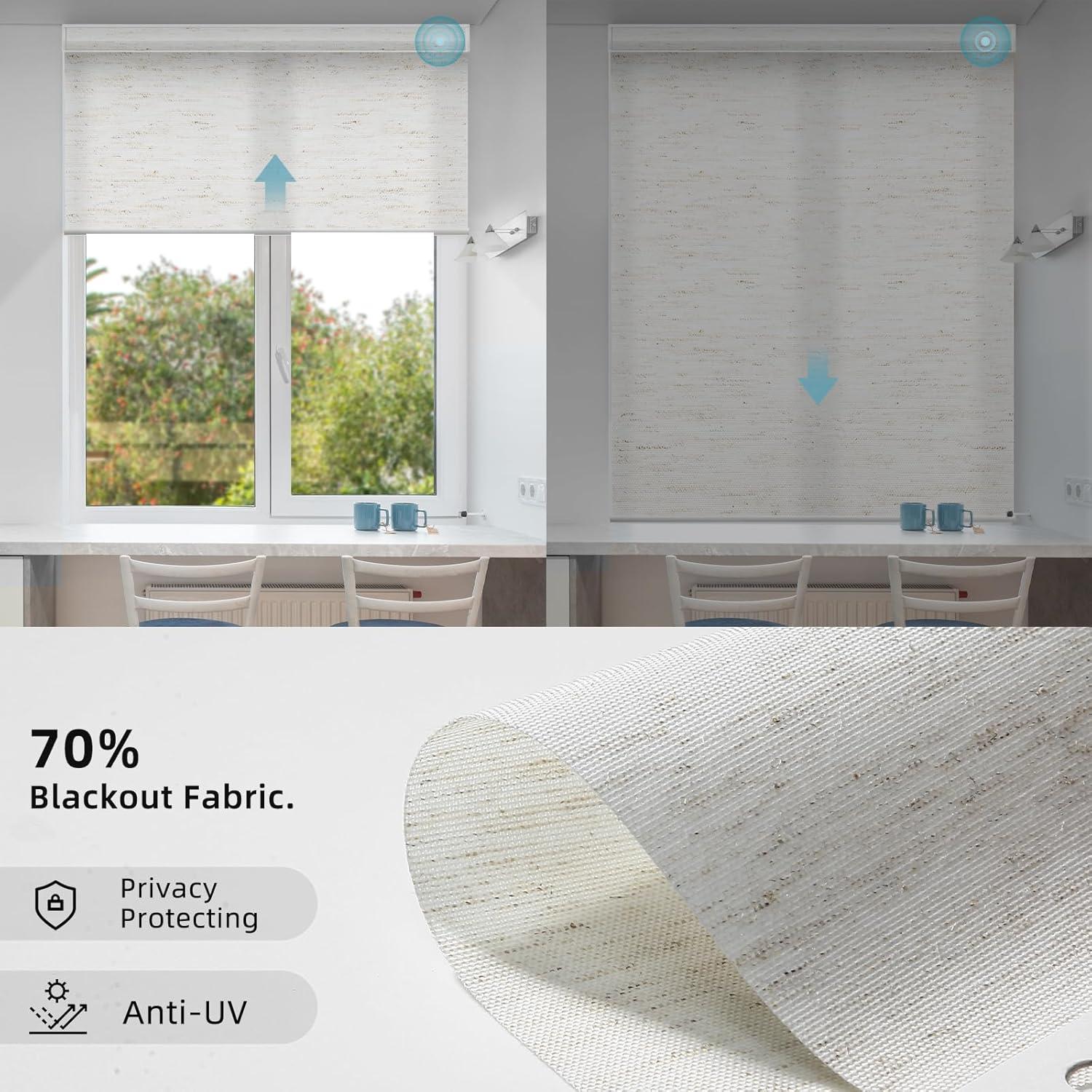 Persianas Motorizadas SmartWings 40.6x55.9cm Lino Blanco