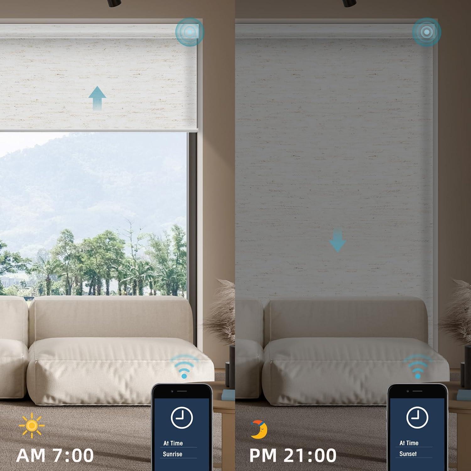 Persianas Motorizadas SmartWings 40.6x55.9cm Lino Blanco