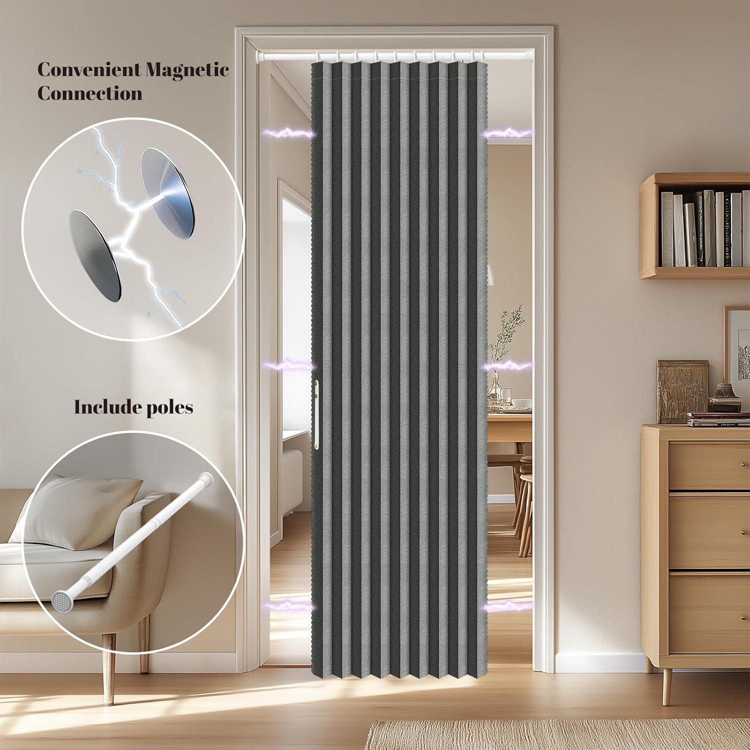 Puerta Acordeón AJAZZ Plegable Blackout 44x203 cm Gris