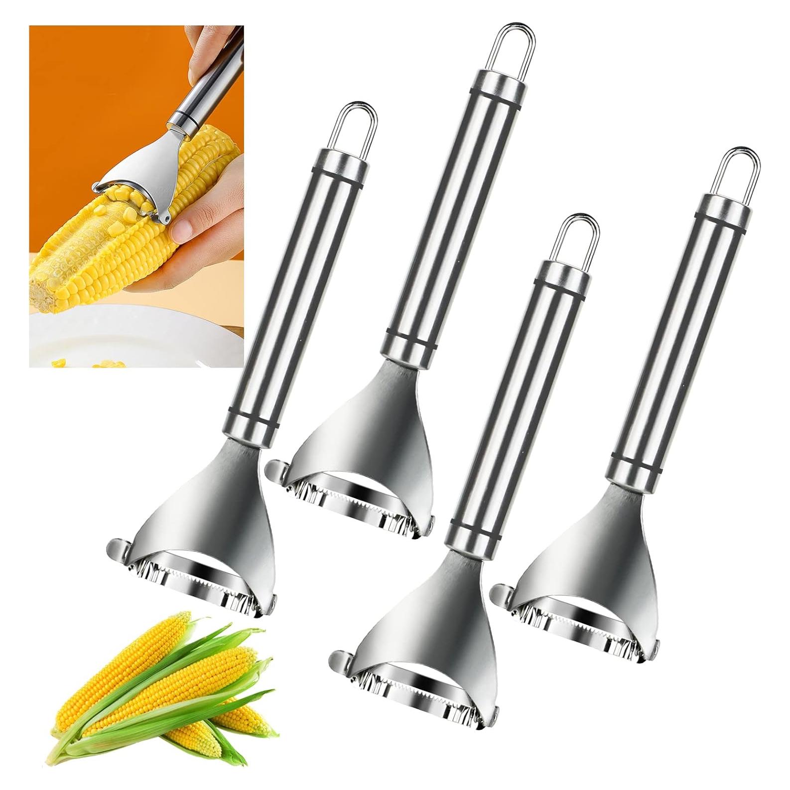 4 Peladores de Maíz BAEONY Acero Inoxidable Ergonómico