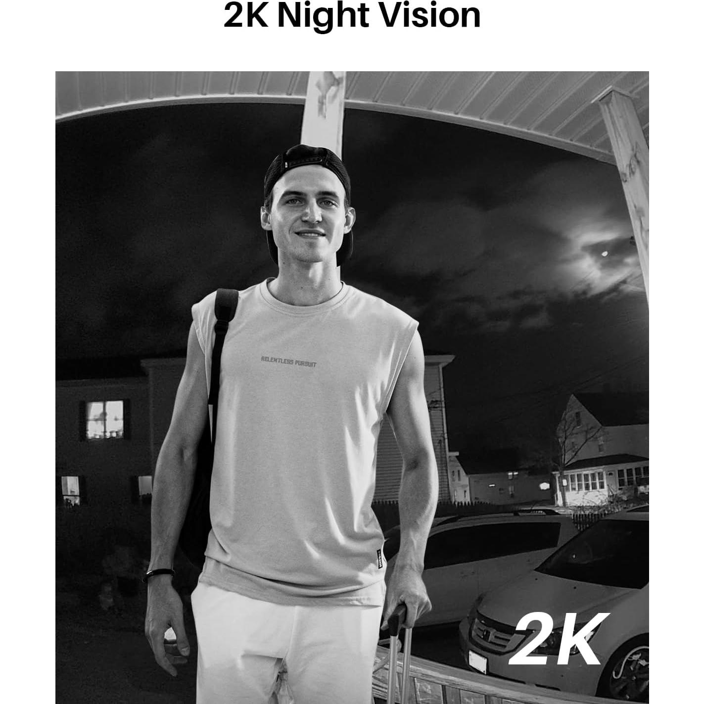 Cámara de Timbre WUUK 2K Inalámbrica con Base y 32GB