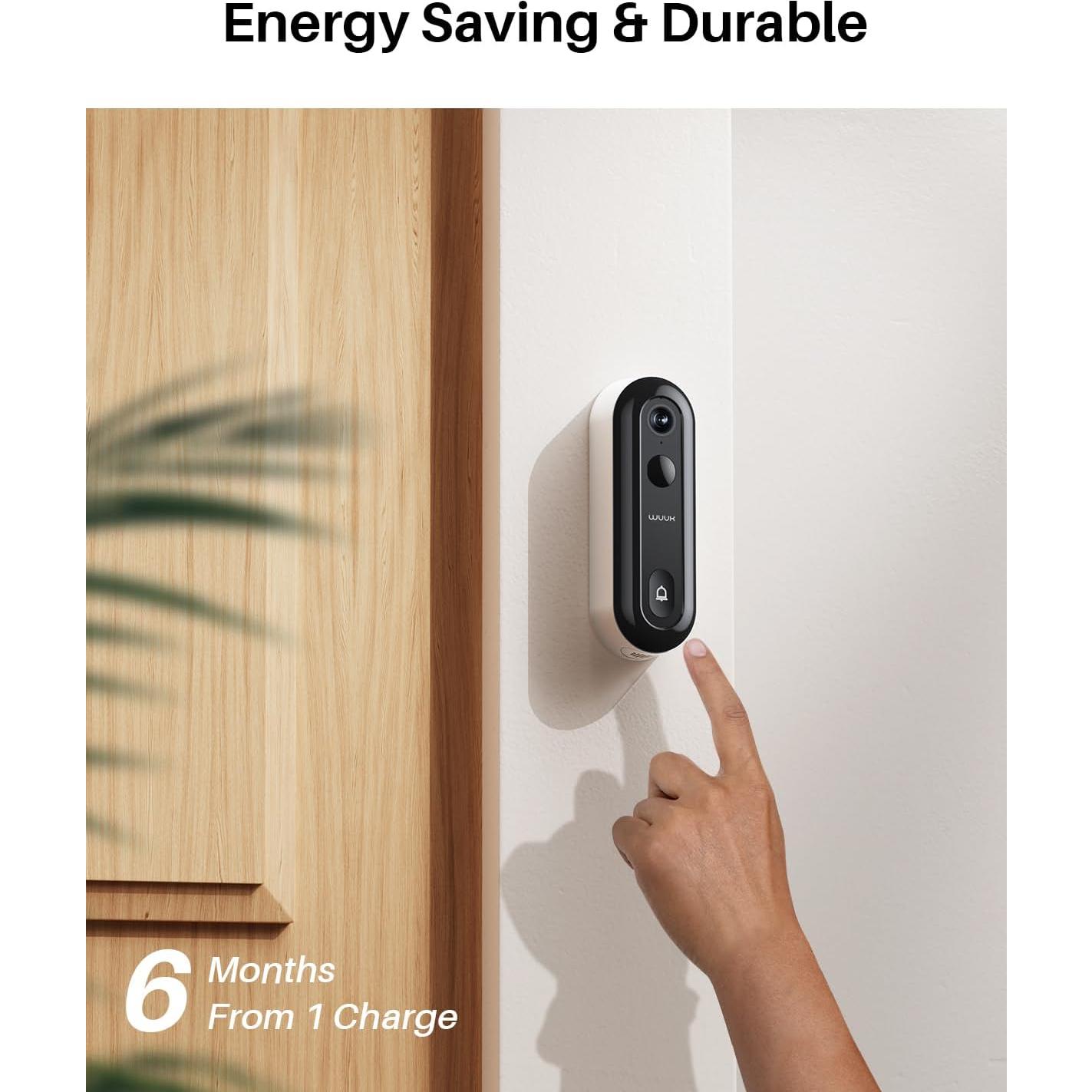 Cámara de Timbre WUUK 2K Inalámbrica con Base y 32GB