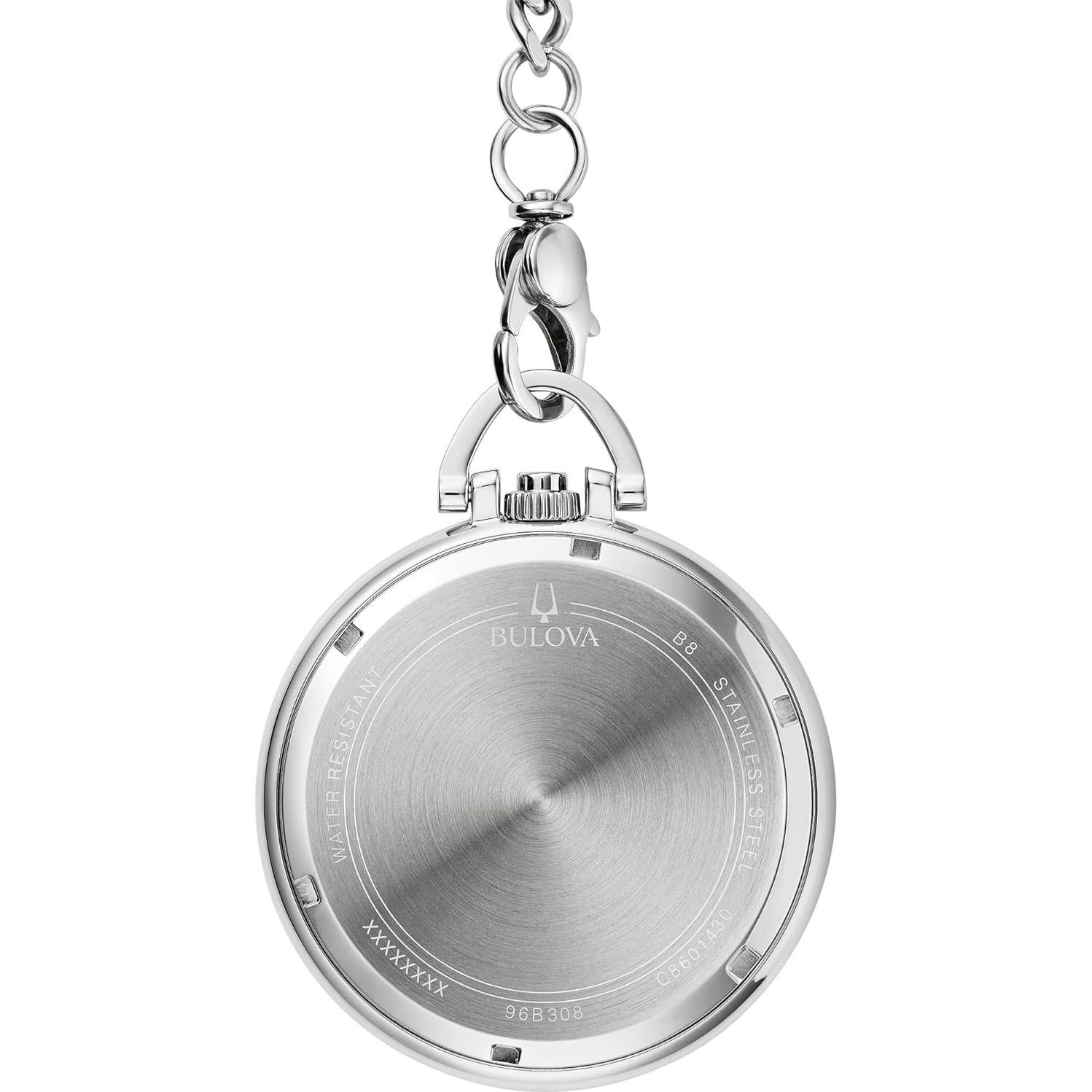 Reloj de bolsillo Bulova 96B308 acero inoxidable 3 manecillas