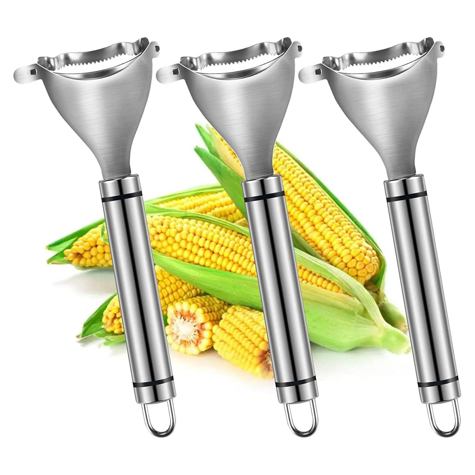 Juego de 3 Peladores de Maíz JJLFresheners Acero Inoxidable