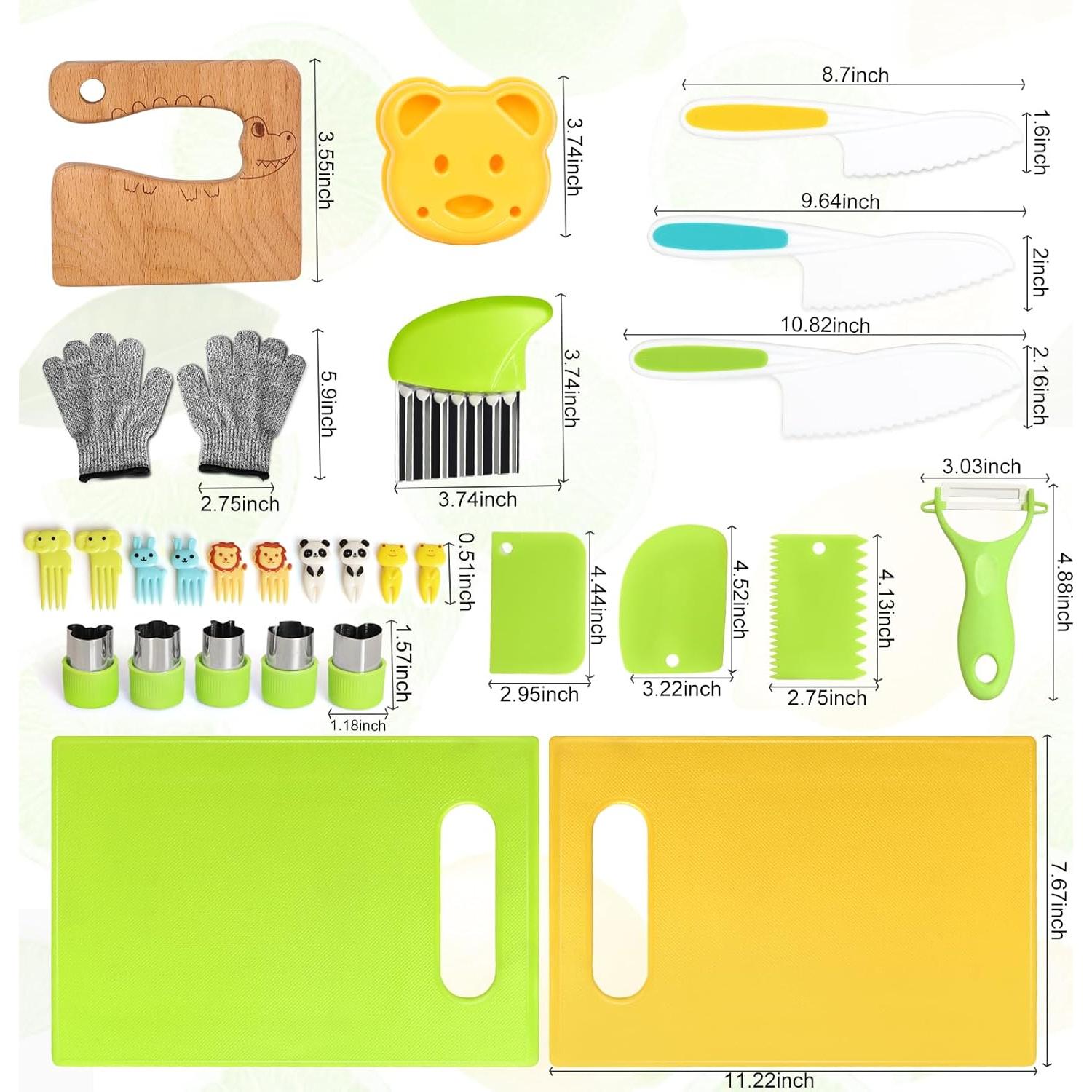 Juego de cuchillos Montessori para niños 28 piezas - Suhctuptx