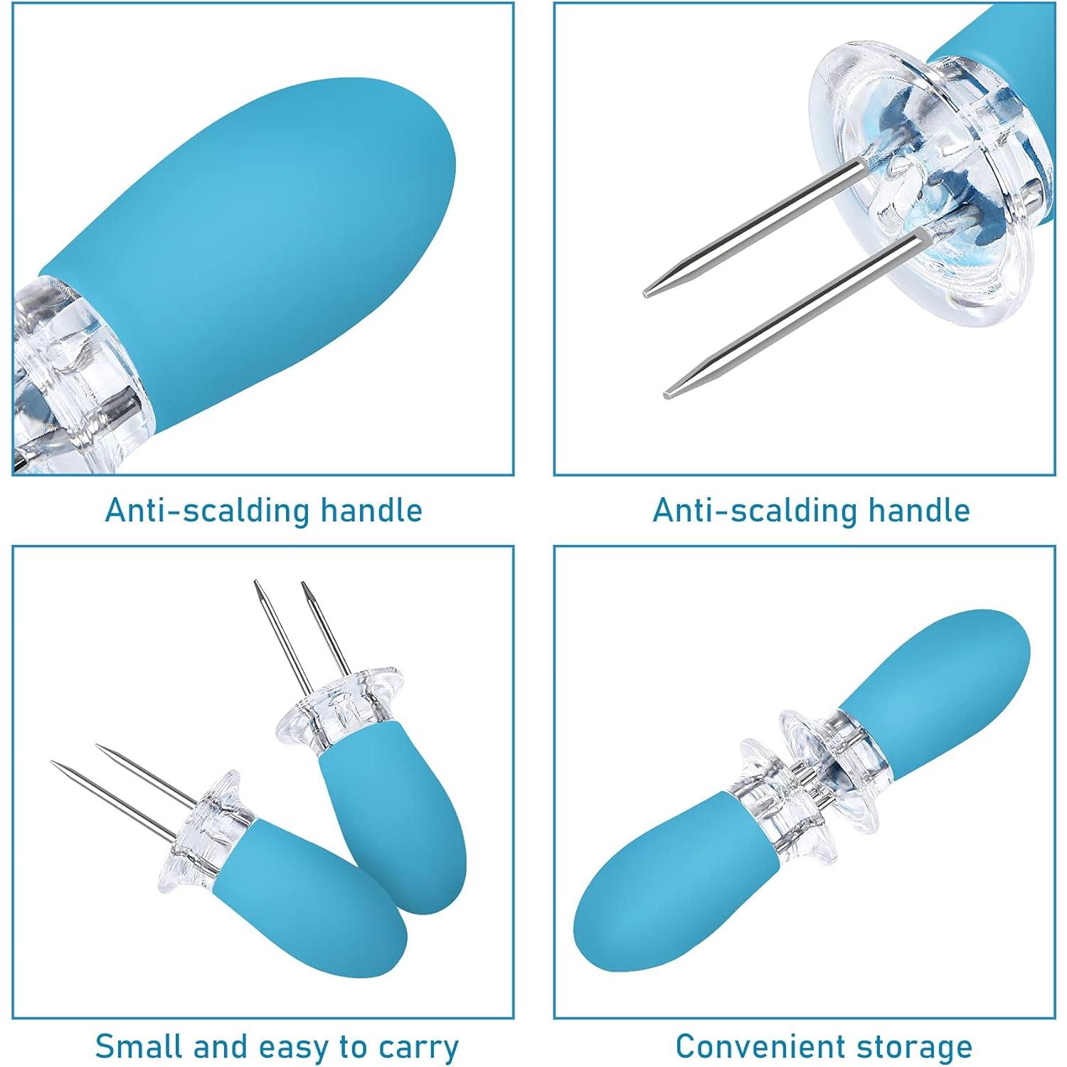 18 Soportes de Mazorcas de Maíz AUGSUN Acero Inoxidable