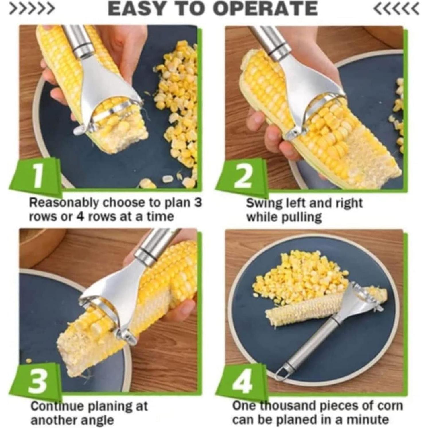 Cortador y pelador de maíz GANPUB 3 piezas acero inoxidable