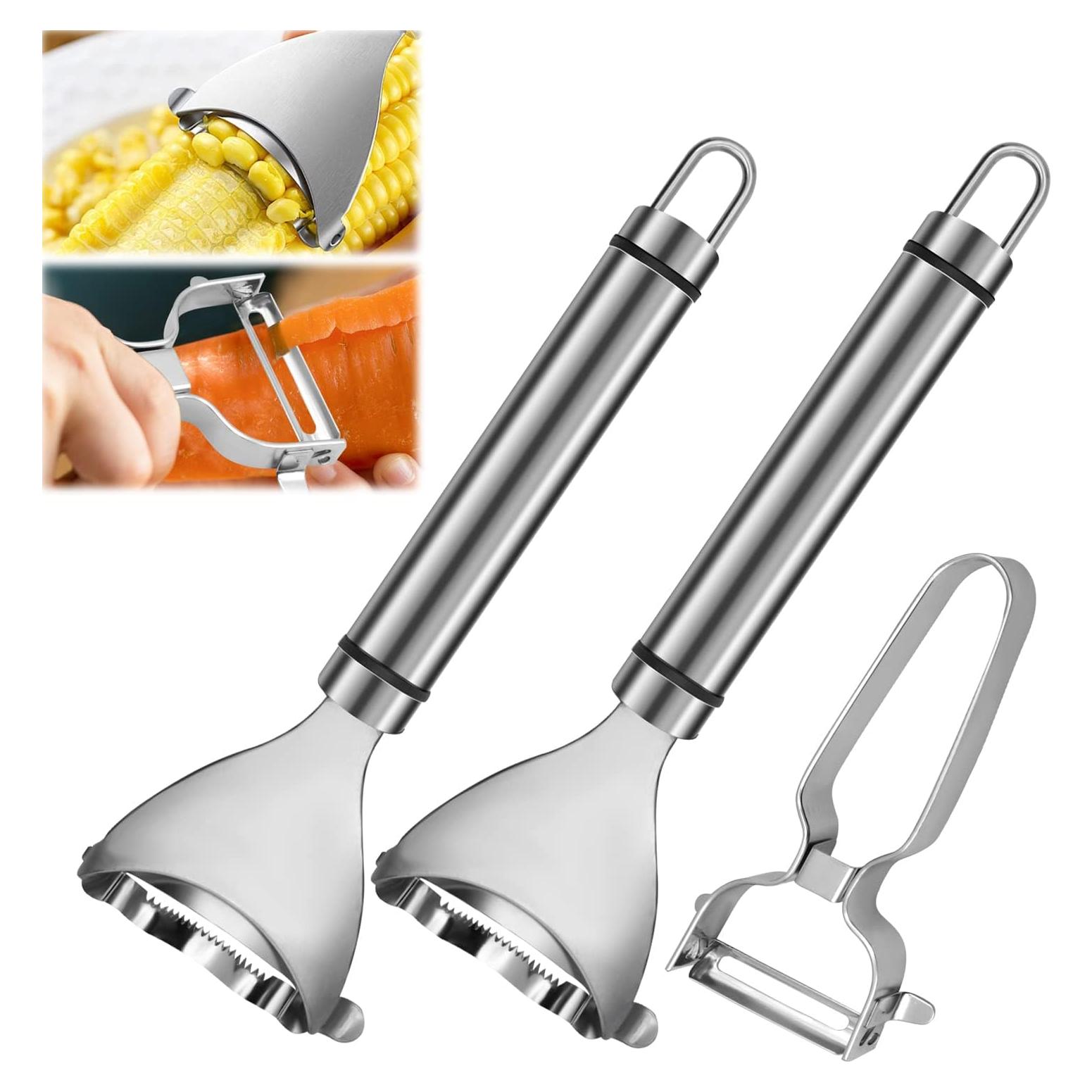 Pelador de Maíz Abnaok Acero Inoxidable Ergonómico 2 Piezas