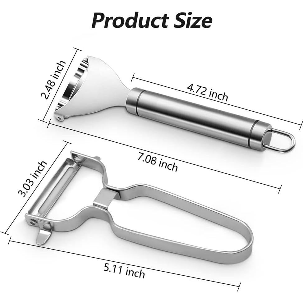 Pelador de Maíz Abnaok Acero Inoxidable Ergonómico 2 Piezas