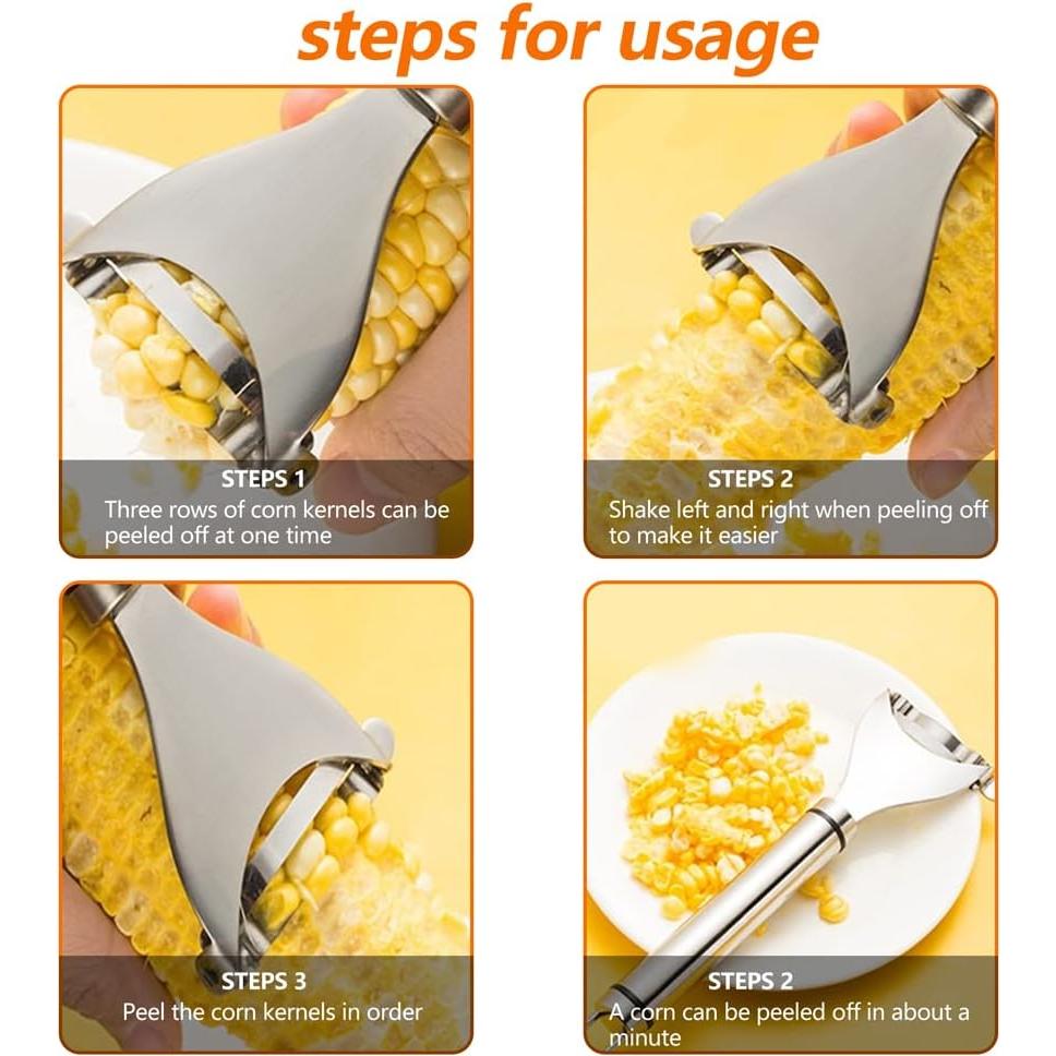 Pelador de Maíz Abnaok Acero Inoxidable Ergonómico 2 Piezas