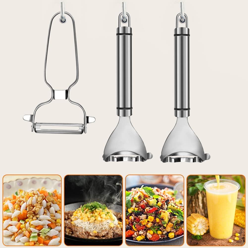 Pelador de Maíz Abnaok Acero Inoxidable Ergonómico 2 Piezas