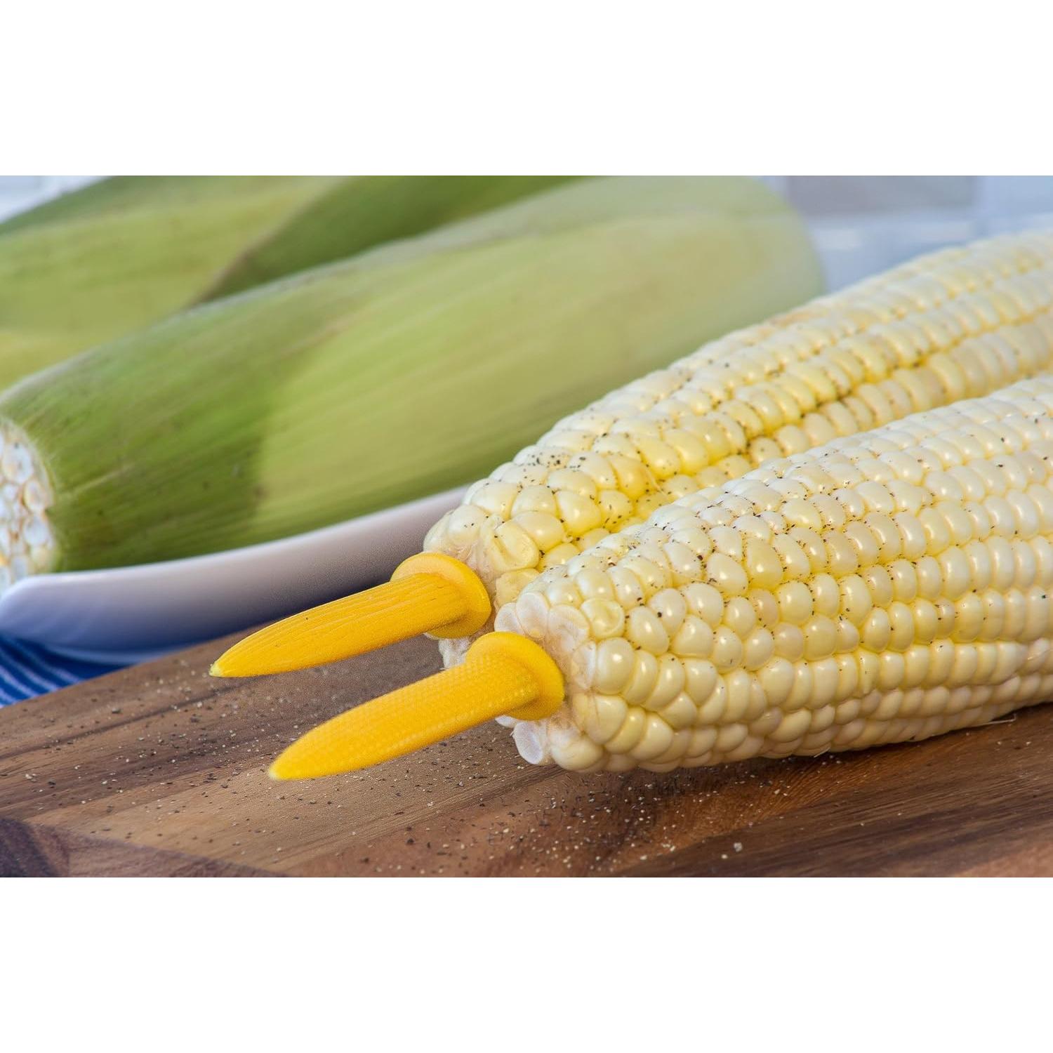 Soportes de maíz Jumbo Fox Run, set de 8, acero inoxidable