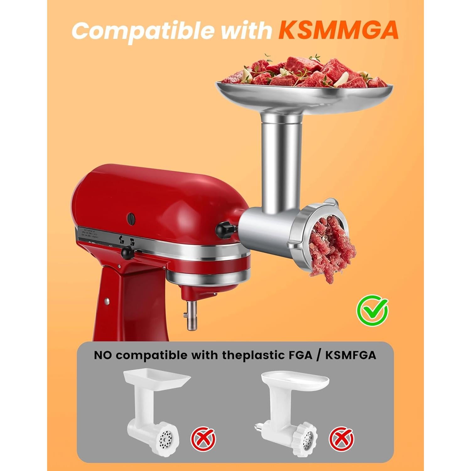 Set de 3 Tuberías de Acero Inoxidable para Embutidos KitchenAid