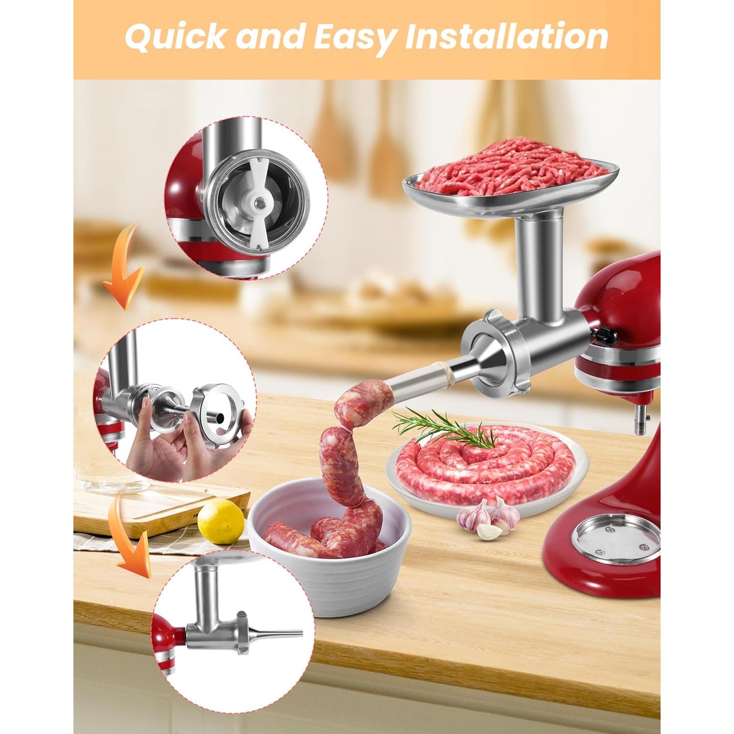 Set de 3 Tuberías de Acero Inoxidable para Embutidos KitchenAid