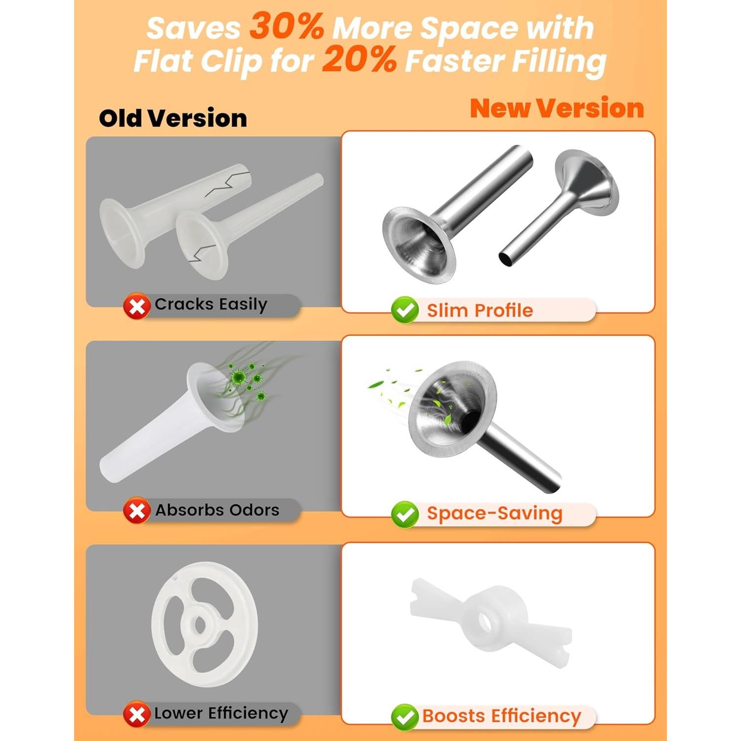 Set de 3 Tuberías de Acero Inoxidable para Embutidos KitchenAid