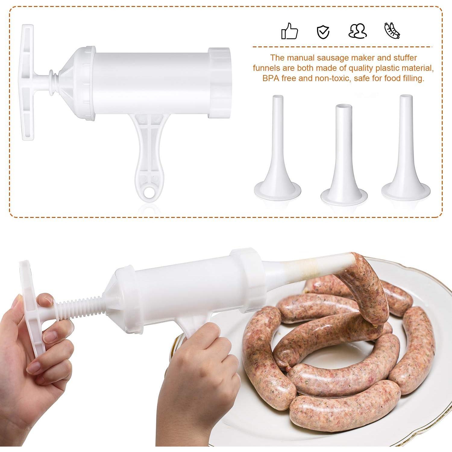 Fabricante de Salchichas Manual Mudder con 3 Tubos de Relleno