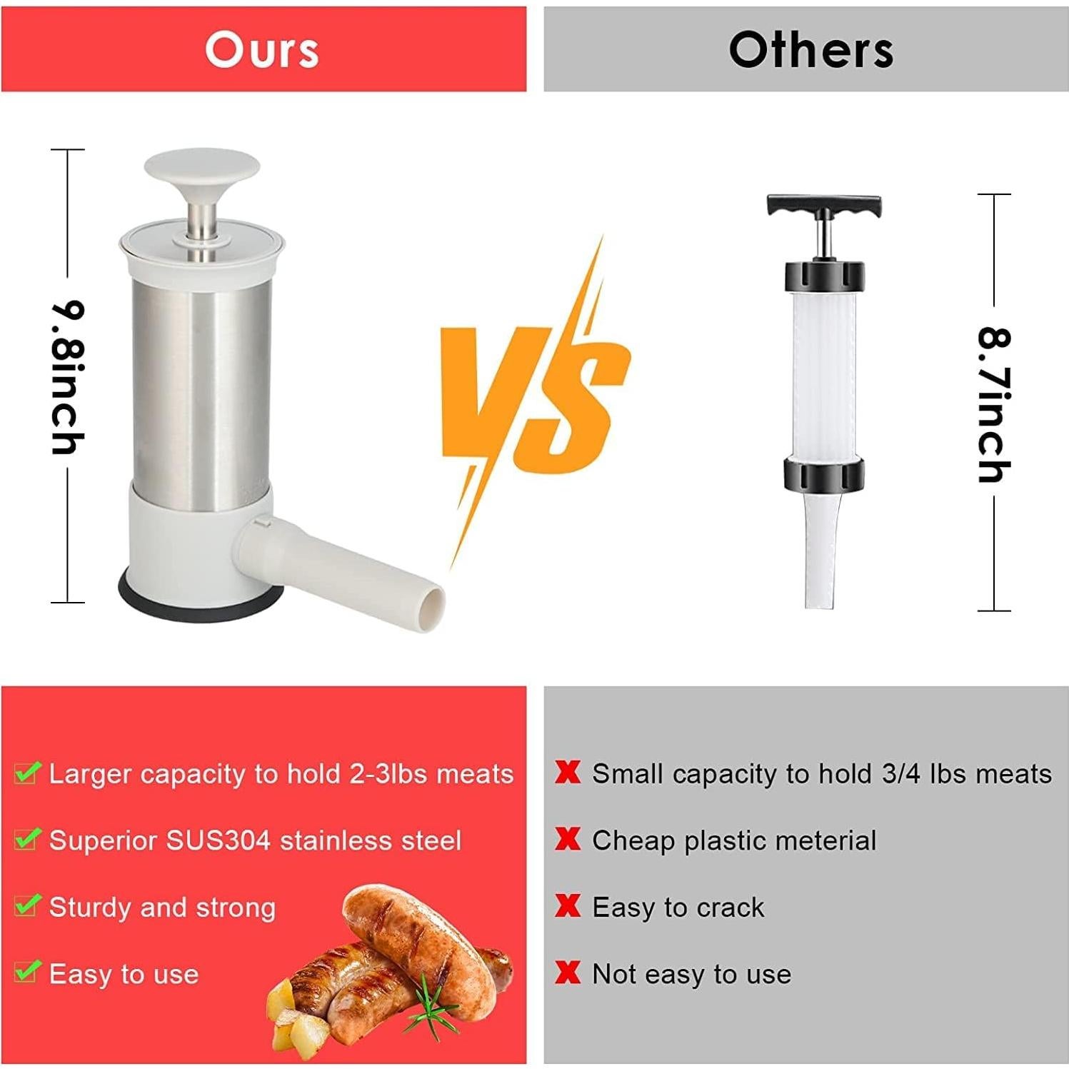 Embudo de Salchichas VANEME con 4 Tubos Relleno 0.91 kg