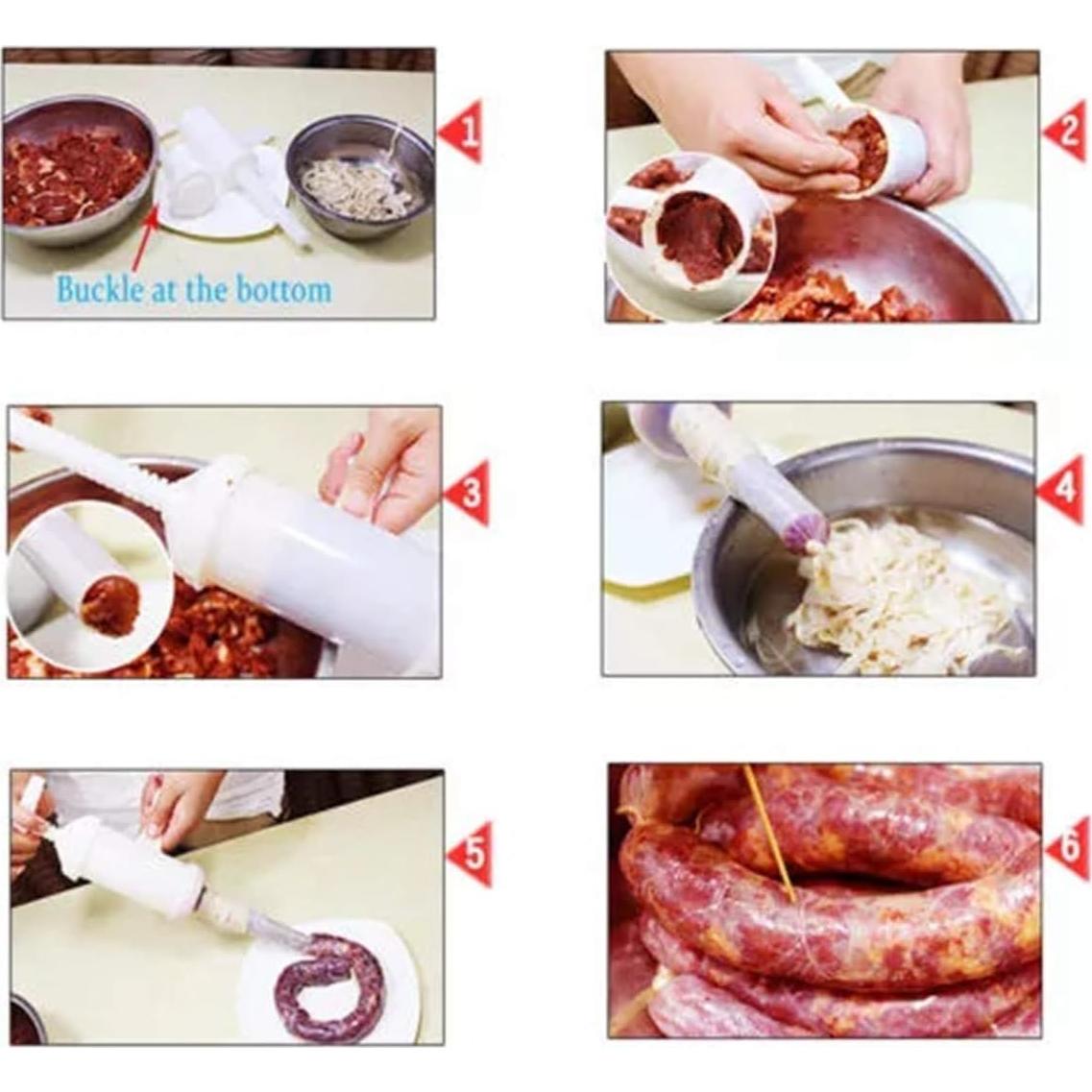 Rellenador de Salchichas Manual LiebHome con 3 Embudos