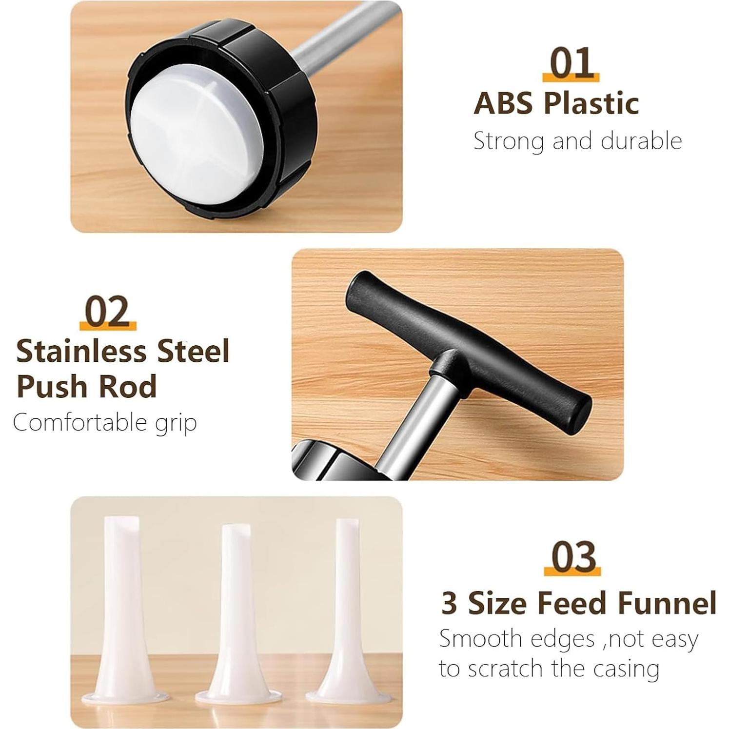 Embudo para Salchichas Kulusion - Manual con 3 Tubos