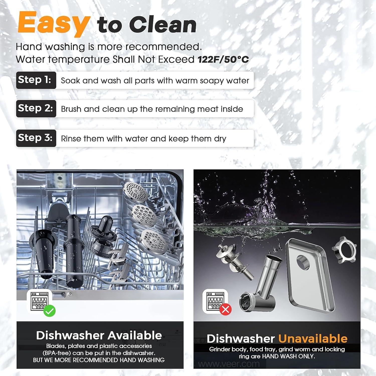 Picadora de Carne Eléctrica CHEFFANO Life 2000W con Accesorios