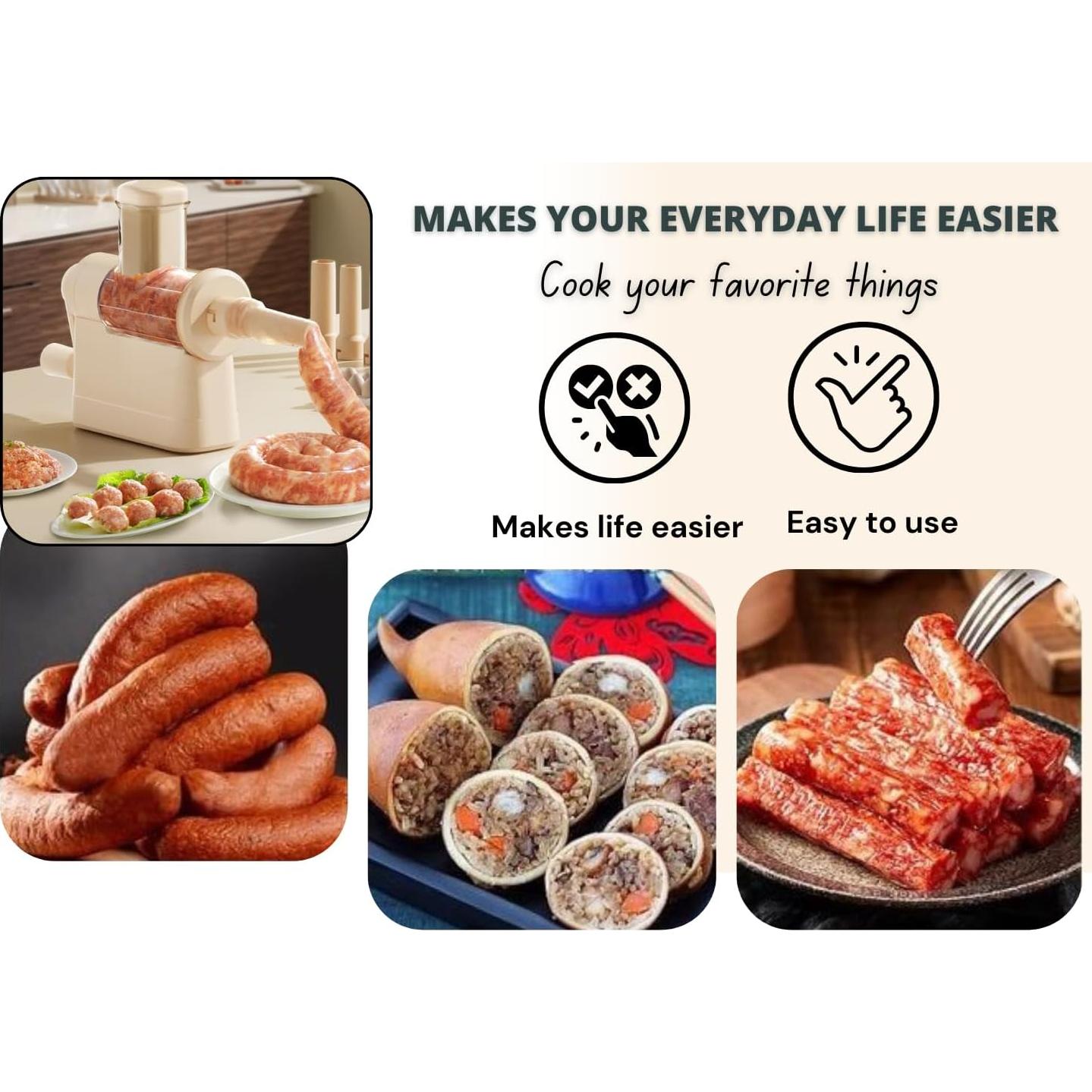 Embutidora de Salchichas ORIXA 0,99 kg 2 en 1 para Casa