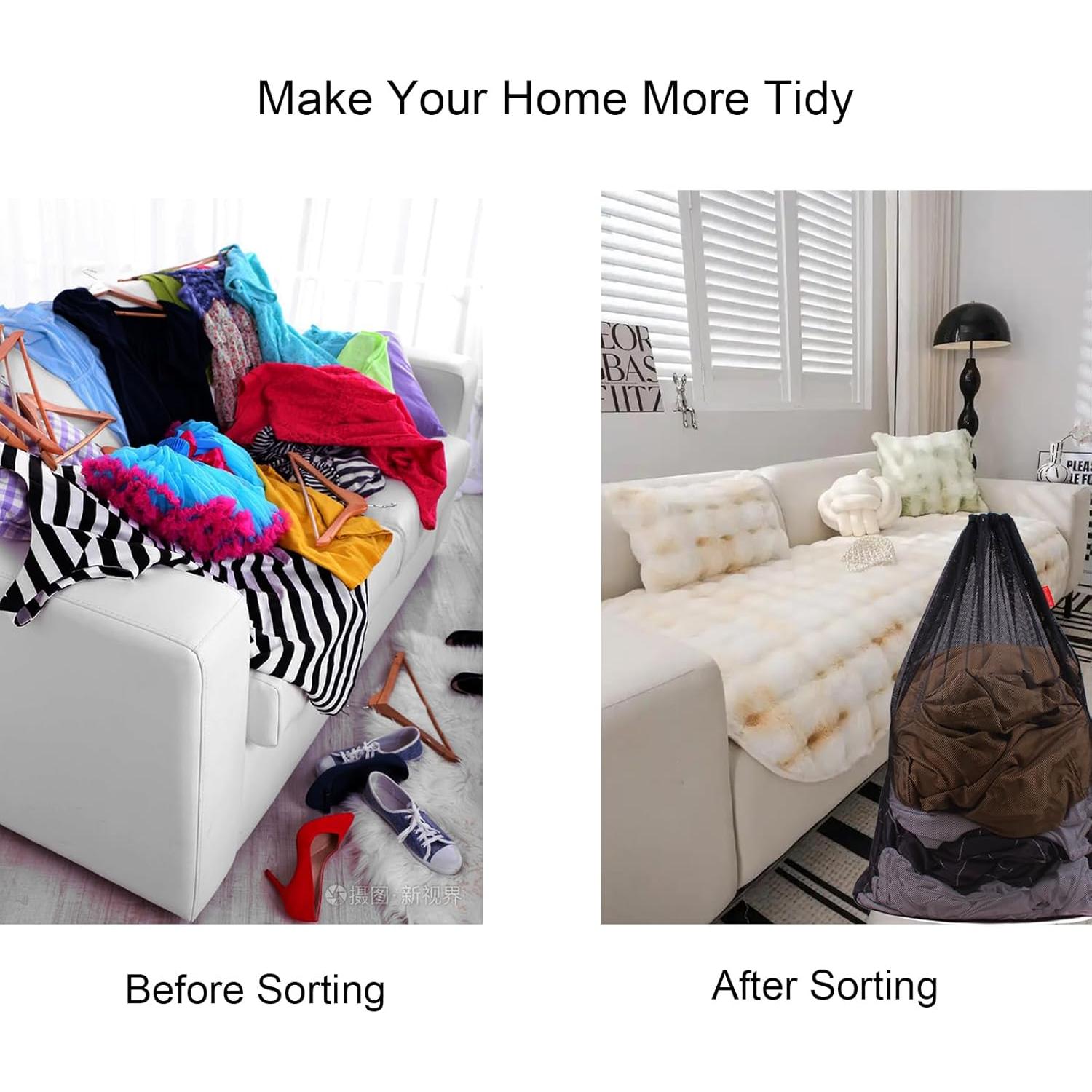 Bolsa de lavandería malla DuomiW 2 unidades 61x91 cm negra