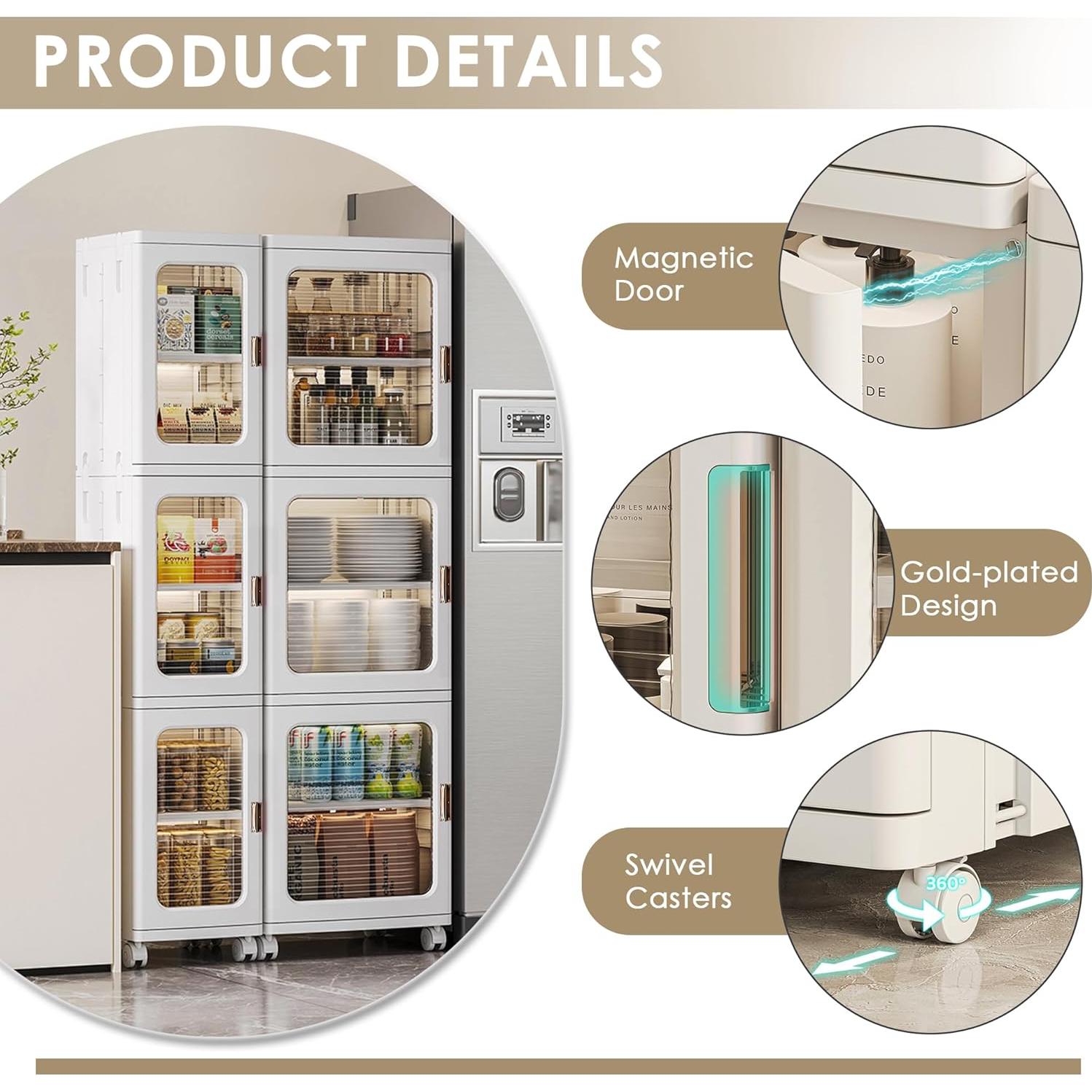 Armario de Almacenamiento VECELO Blanco 4 Niveles Ajustable