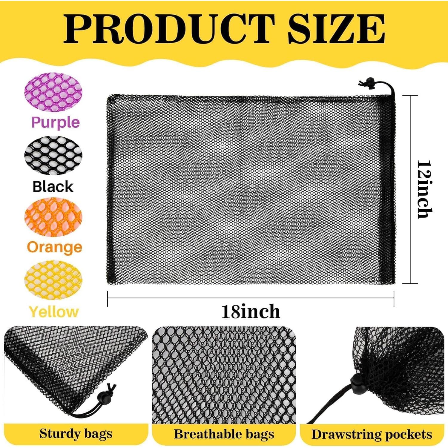 4PCS Bolsa de Malla MAQIHAN con Cierre de Cuerda 45x30cm