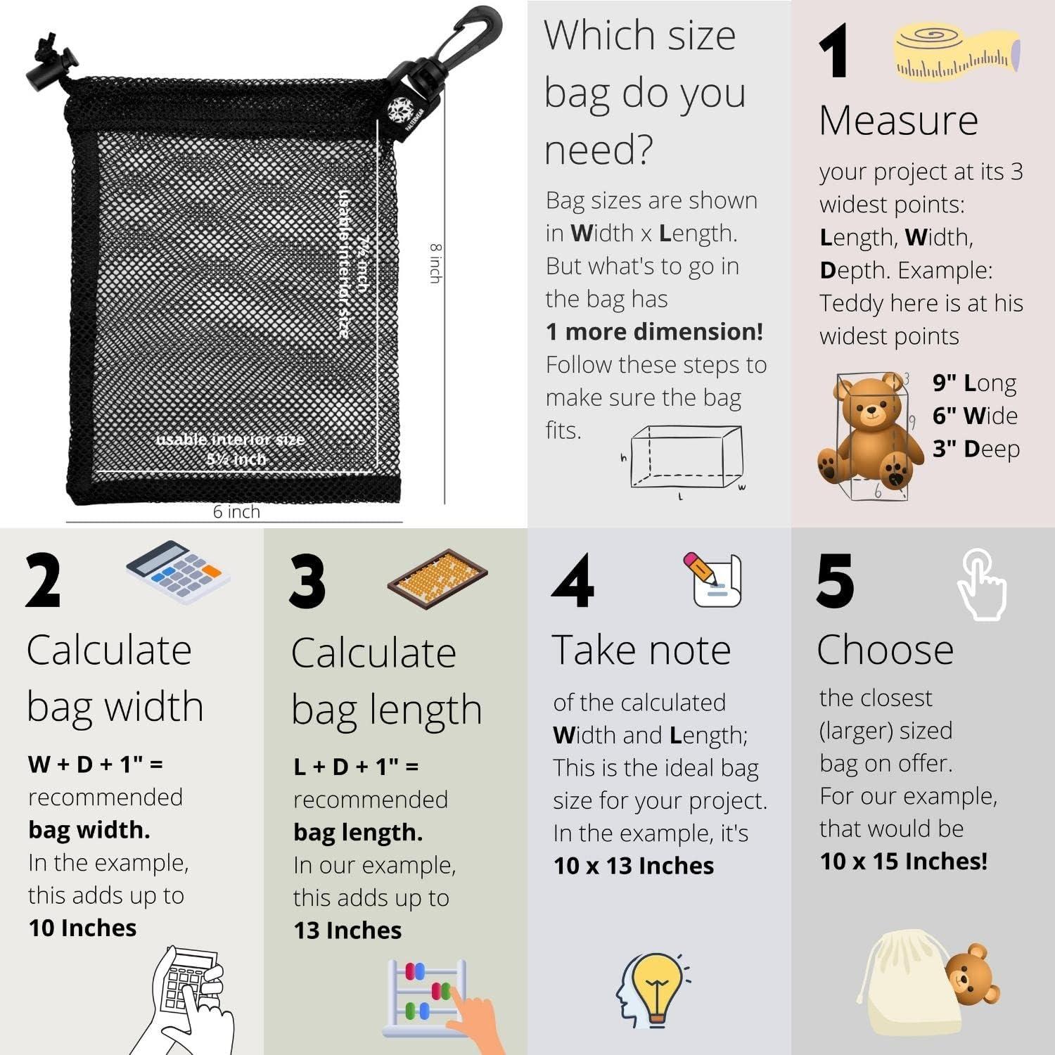 Bolsa de Malla con Cierre Palterwear Set de 4 Multiuso