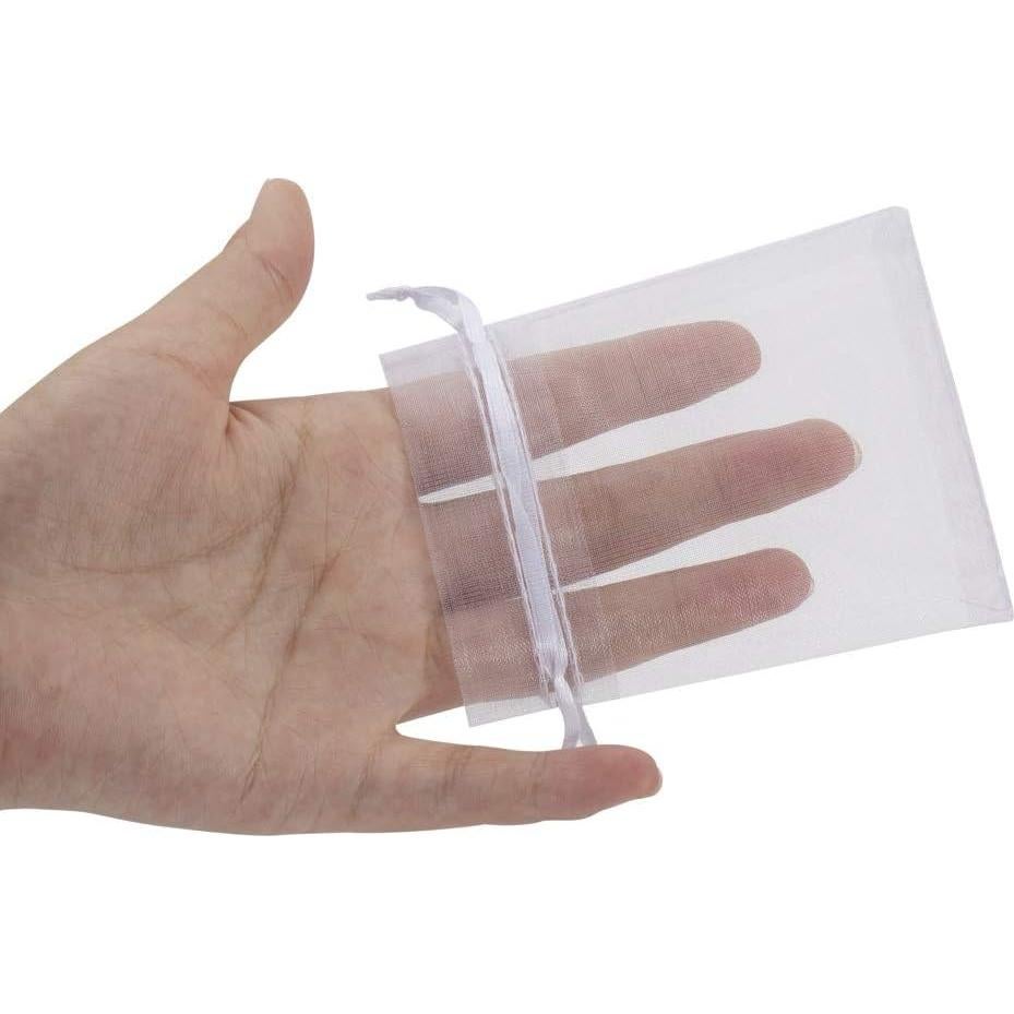 Paquete 100 Bolsas de Organza Blancas HRX 10 x 8 cm