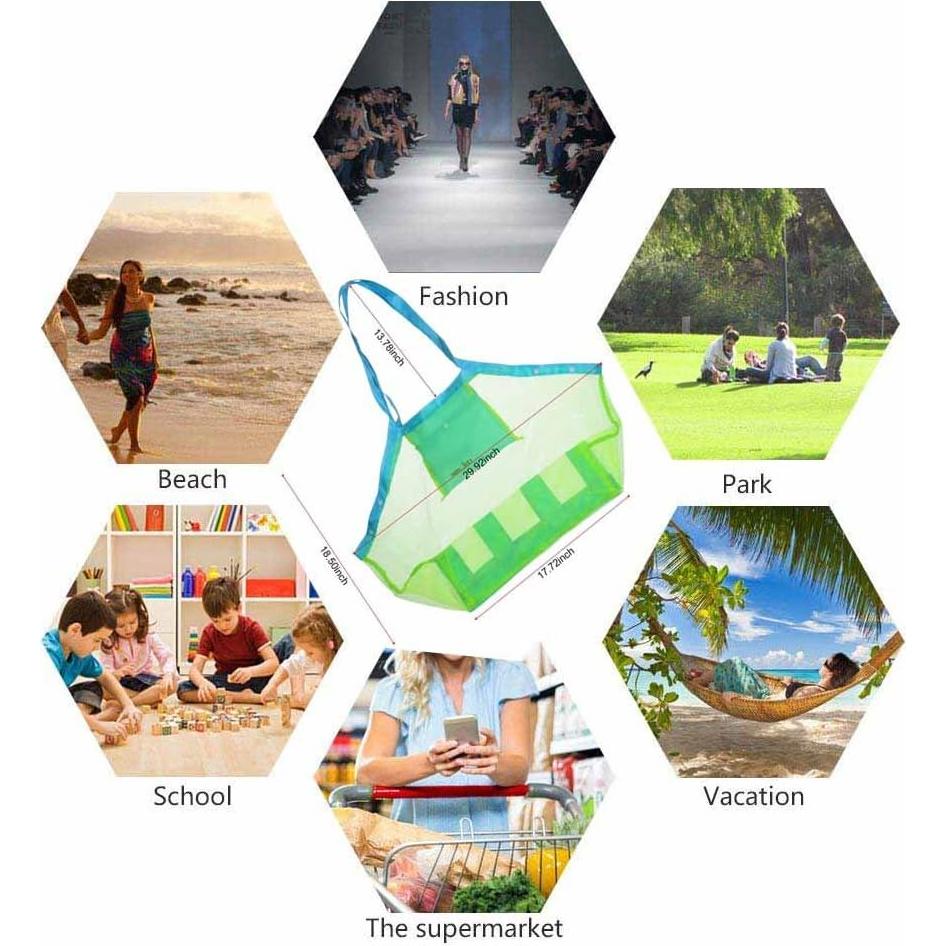 Bolsa de Playa Malla Extra Grande Nine-to-Five Life 45x30cm