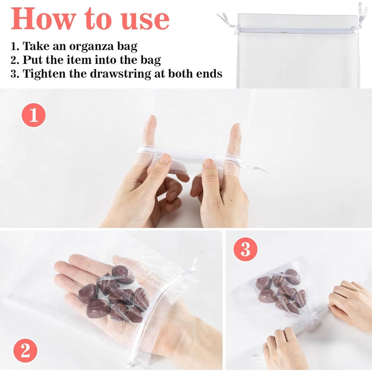 Bolsas de Organza Sukh 100PCS 13x18cm Cierre de Cuerda