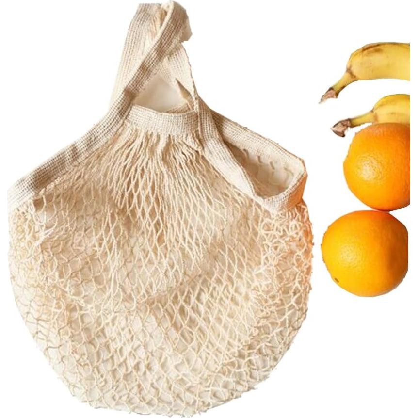 Bolsas de Compras Reutilizables Ahyuan Pack 3 Algodón Beige