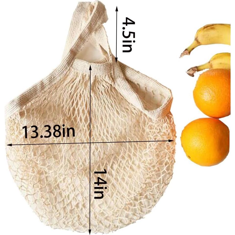 Bolsas de Compras Reutilizables Ahyuan Pack 3 Algodón Beige