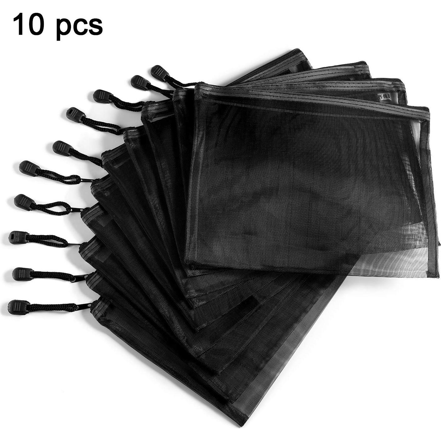 10 Bolsas de Malla Negras Norme para Maquillaje y Viaje