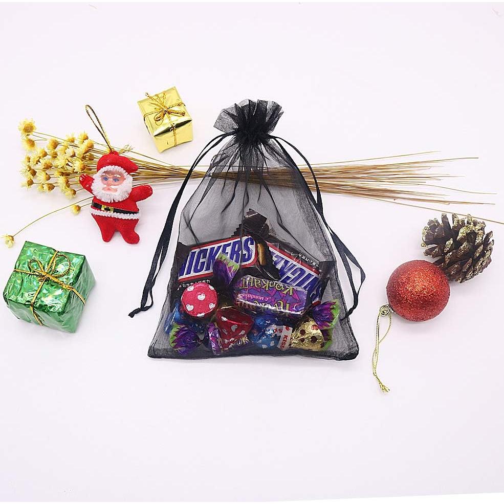 Bolsas de Organza Negras HRX 12,7x17,8 cm 100pcs para Regalos