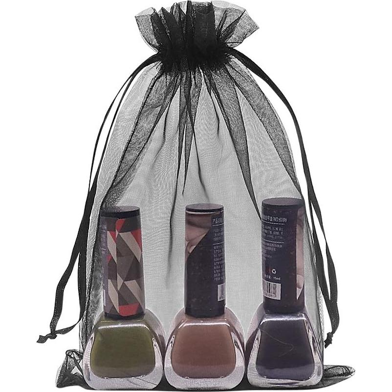 Bolsas de Organza Negras HRX 12,7x17,8 cm 100pcs para Regalos