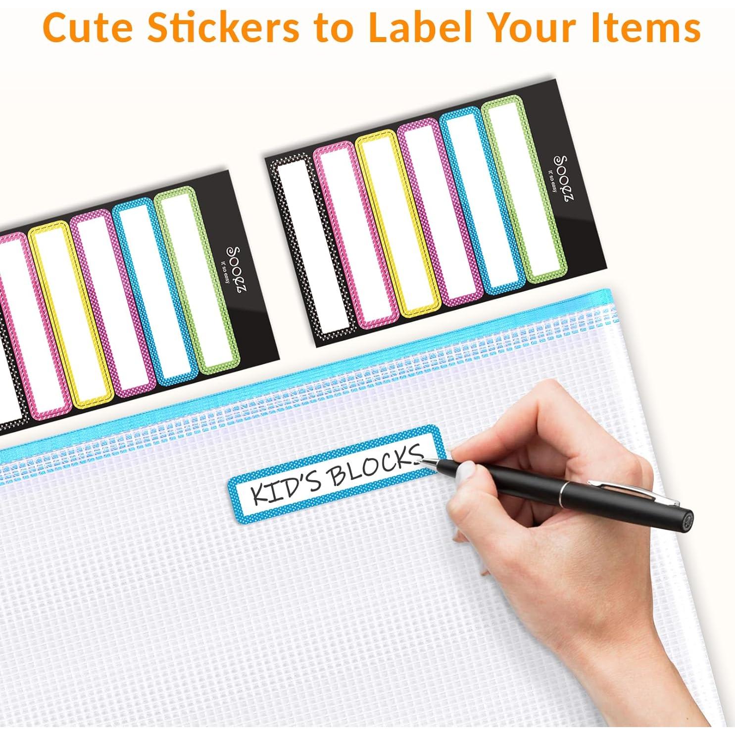 Bolsas de Malla con Cremallera SooEZ 24 Piezas A4 Multicolor