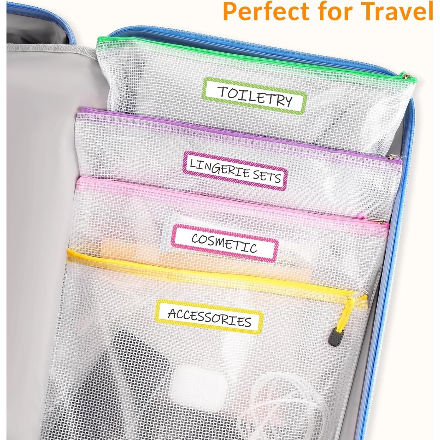 Bolsas de Malla con Cremallera SooEZ 24 Piezas A4 Multicolor