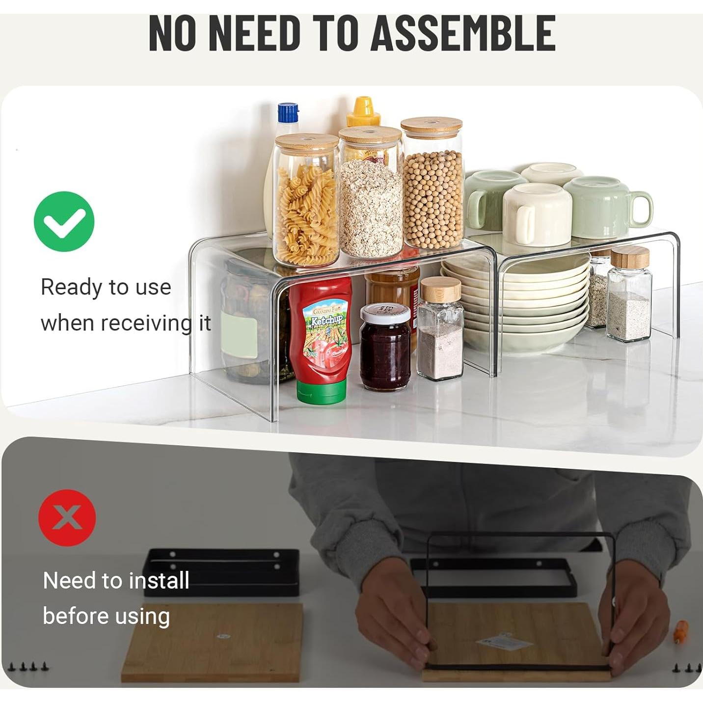 Organizador de Gabinete Bobomoment Juego de 2 Transparente