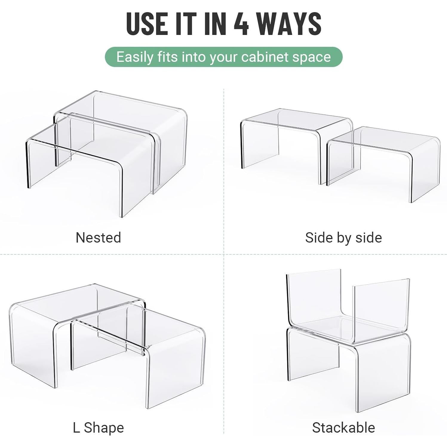 Organizador de Gabinete Bobomoment Juego de 2 Transparente