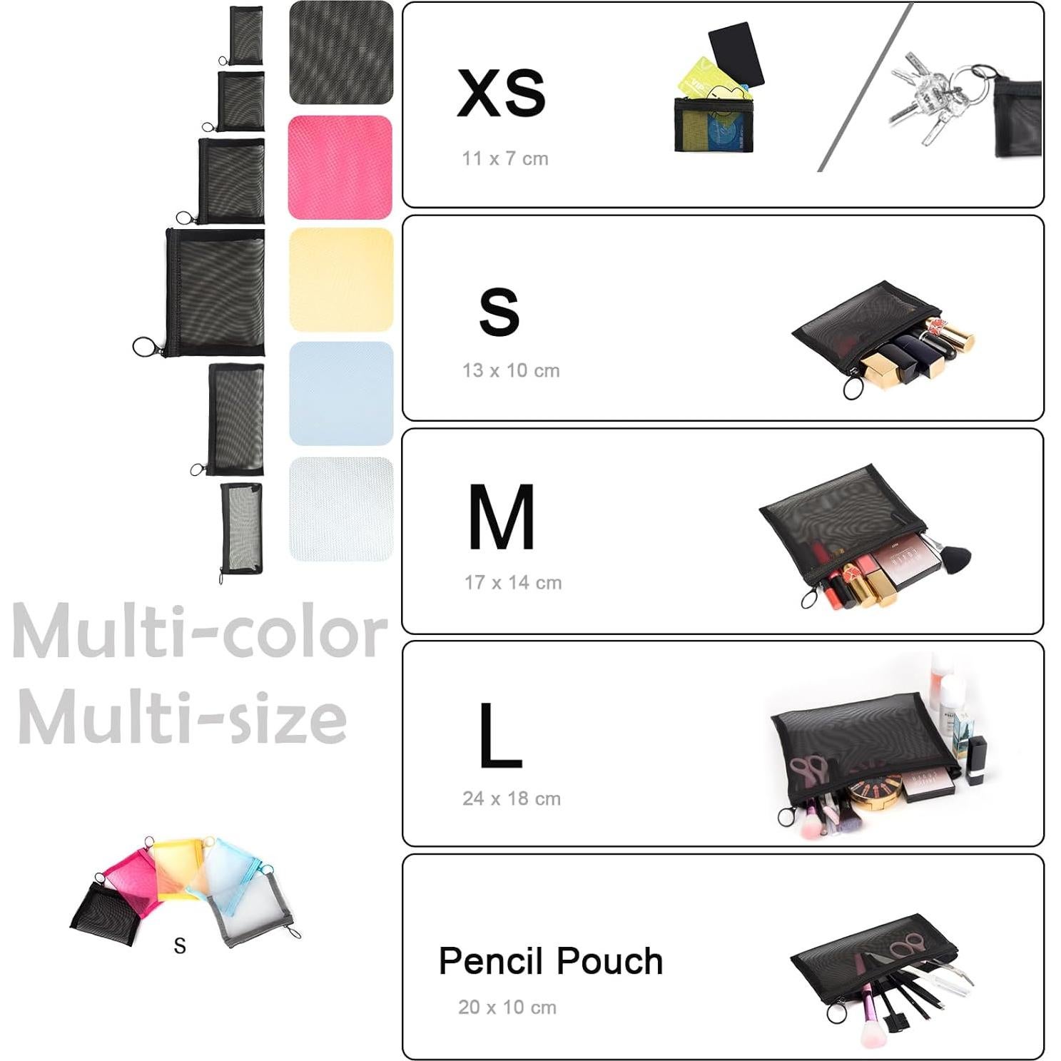 Bolsas de Malla con Cierre PATU, 5 Piezas, Tamaño S