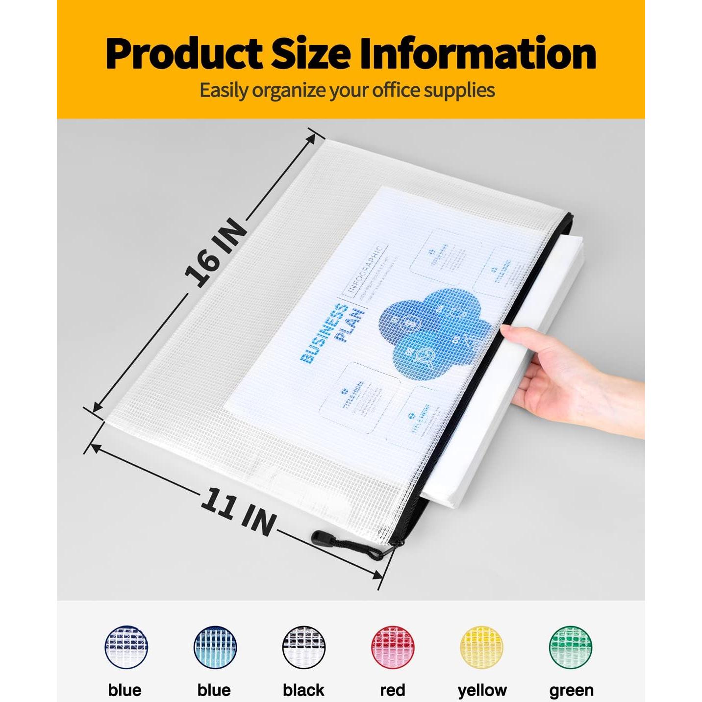 Bolsa de Malla con Cremallera SUNEE 27,94x40,64 cm Negra - 30 Paquetes