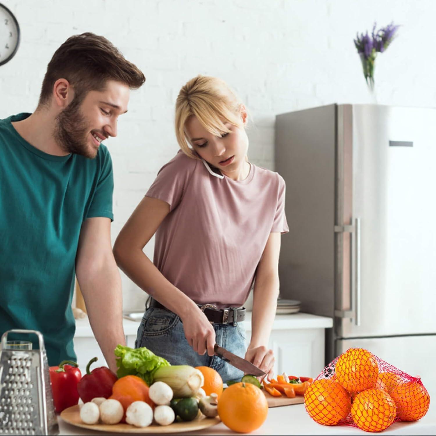 Sukh 90 Bolsas de Malla Reutilizables 60 cm Rojo