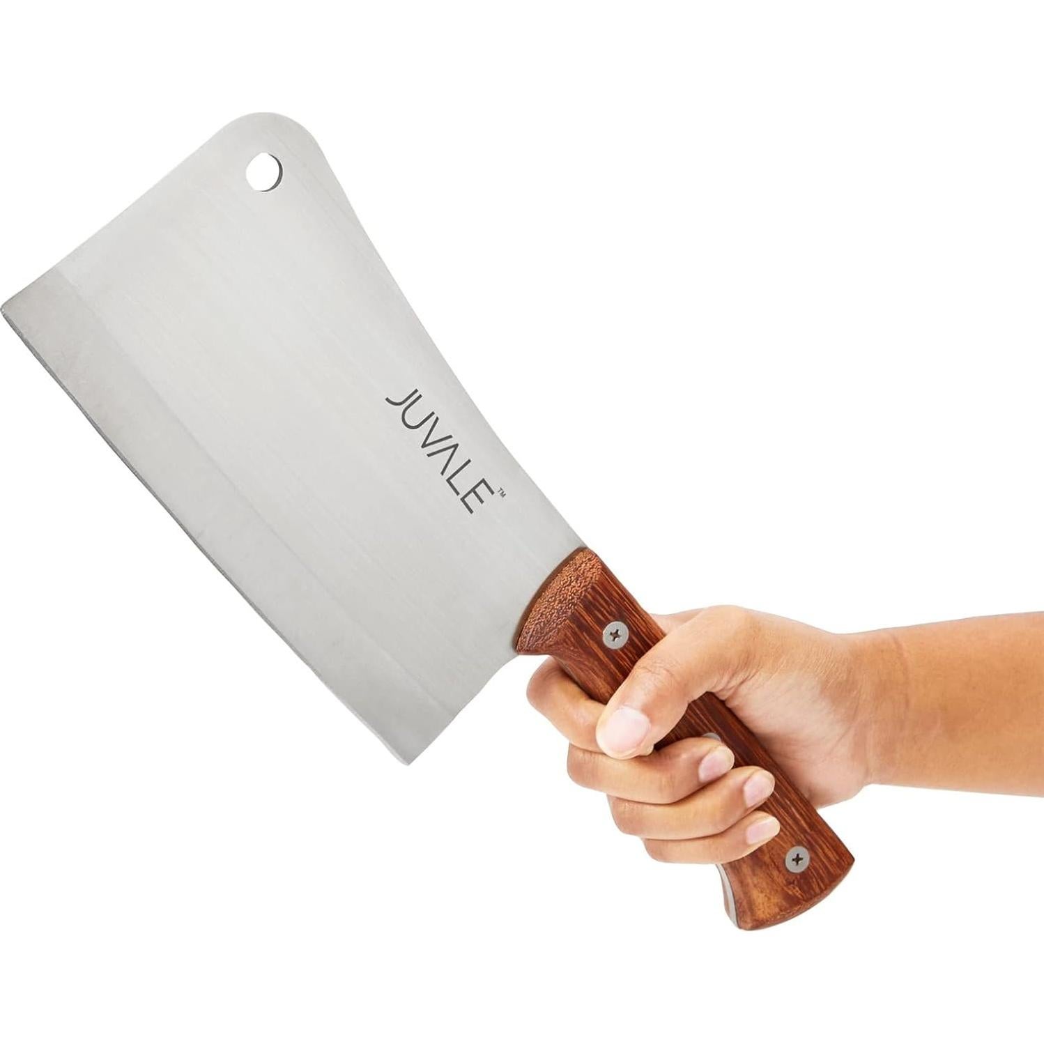 Cuchillo de Carnicero Juvale 20 cm Acero Inoxidable Mango Madera